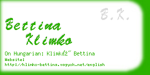 bettina klimko business card